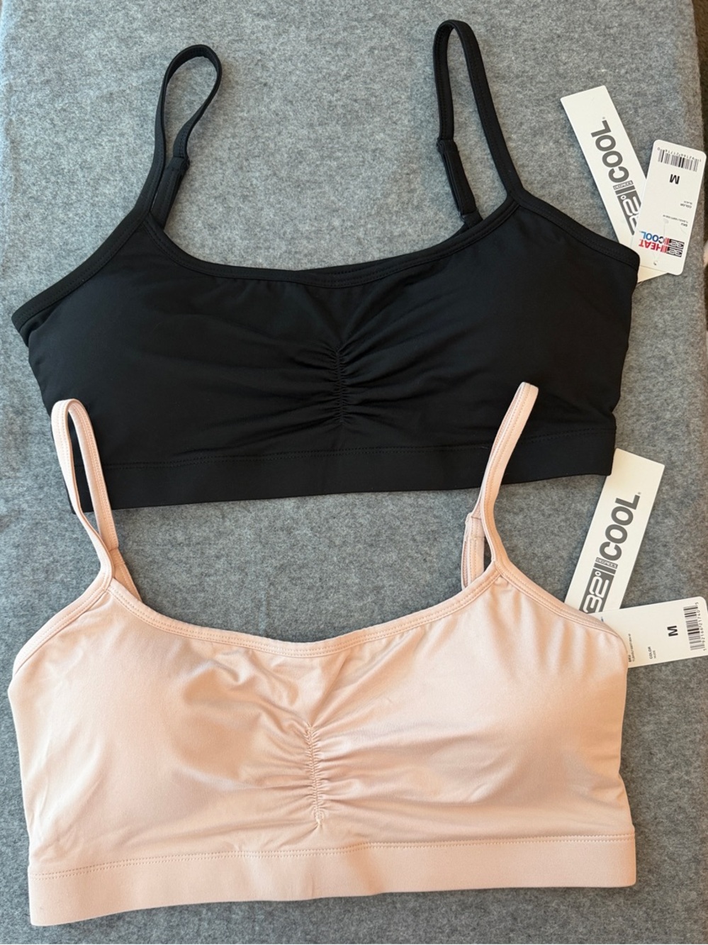 32 Degrees Seamless Bralette Set - Black & Beige